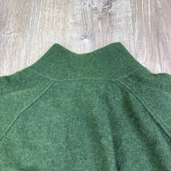 Kinross Men's Green Cashmere 1/4 Soft Knit Mock Neck Long Sleeve Sweater 2XL - Picture 5 of 10